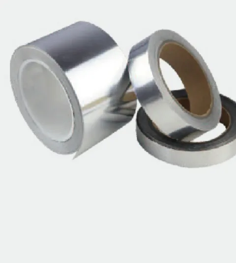 Rolls of silver aluminum foil tape