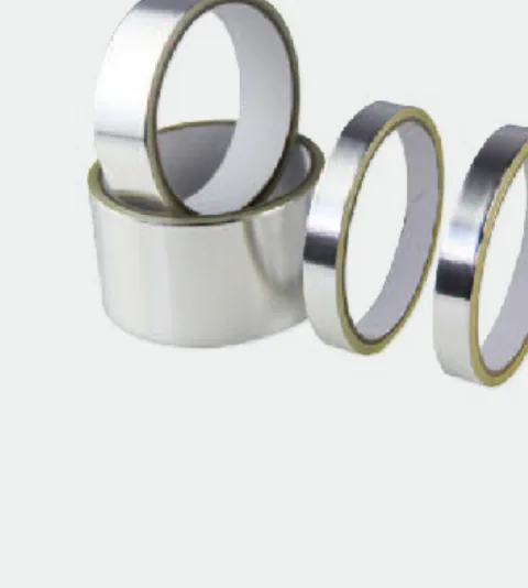 Rolls of silver mylar aluminum foil tape