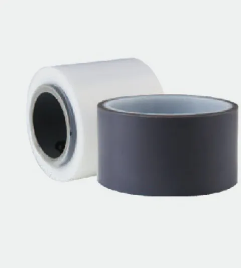 Rolls of white and black PTFE film